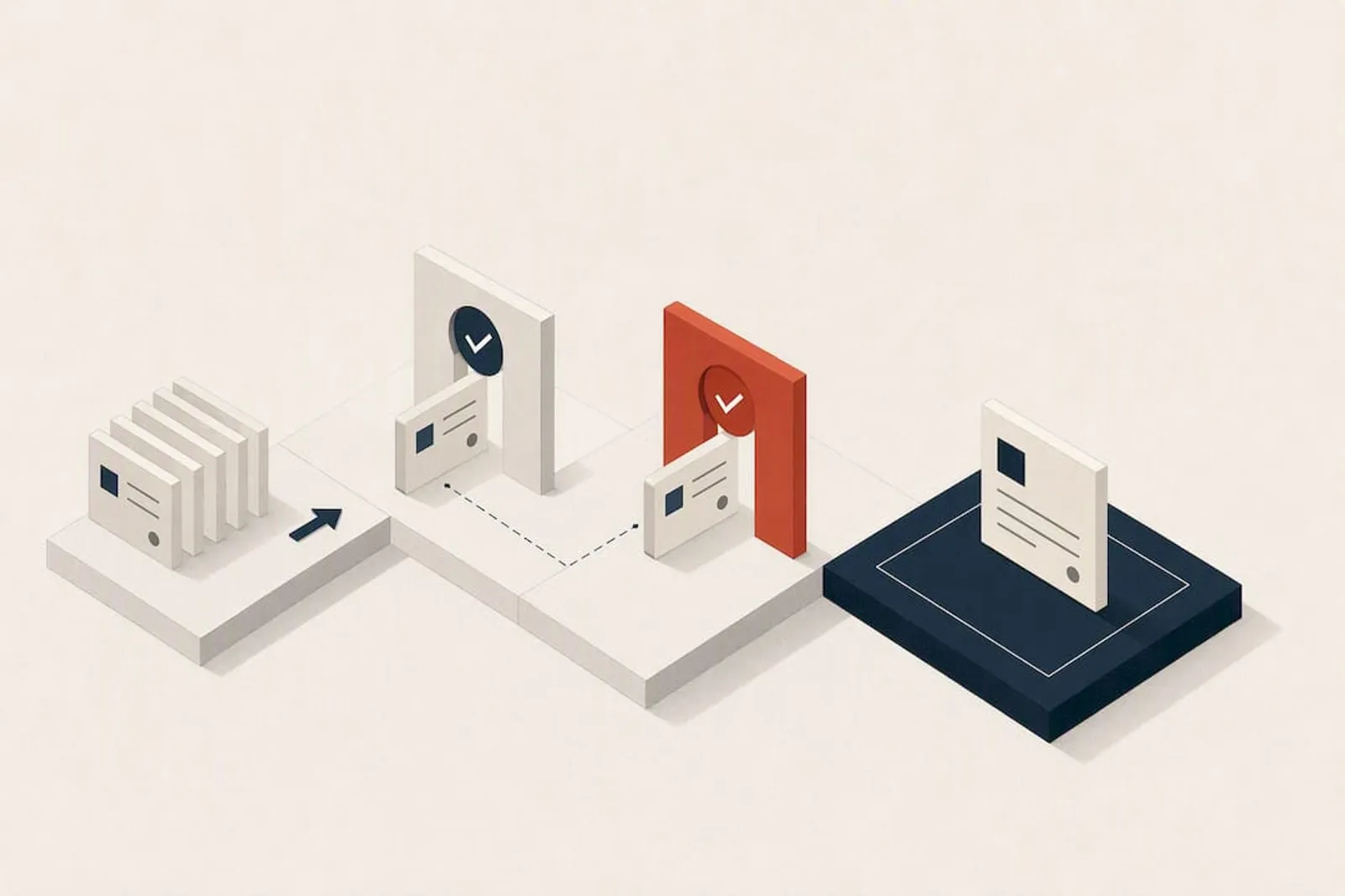 Isometric AI workflow governance title card