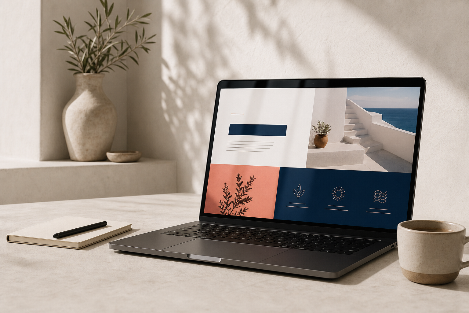 Laptop displaying a refined small-business website